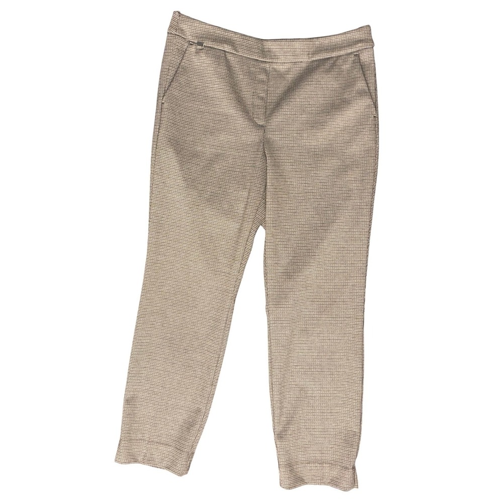 Counterparts Dress Pants Womens Large Brown Houndstooth Pull On Stretch